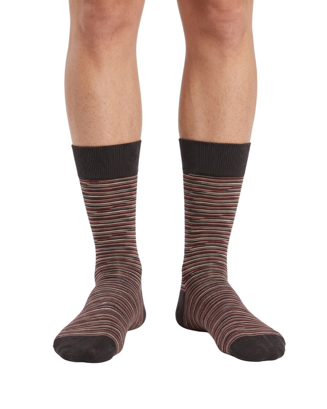 Missoni Missoni Chocolate Mens Melange Stripe Crew Socks-