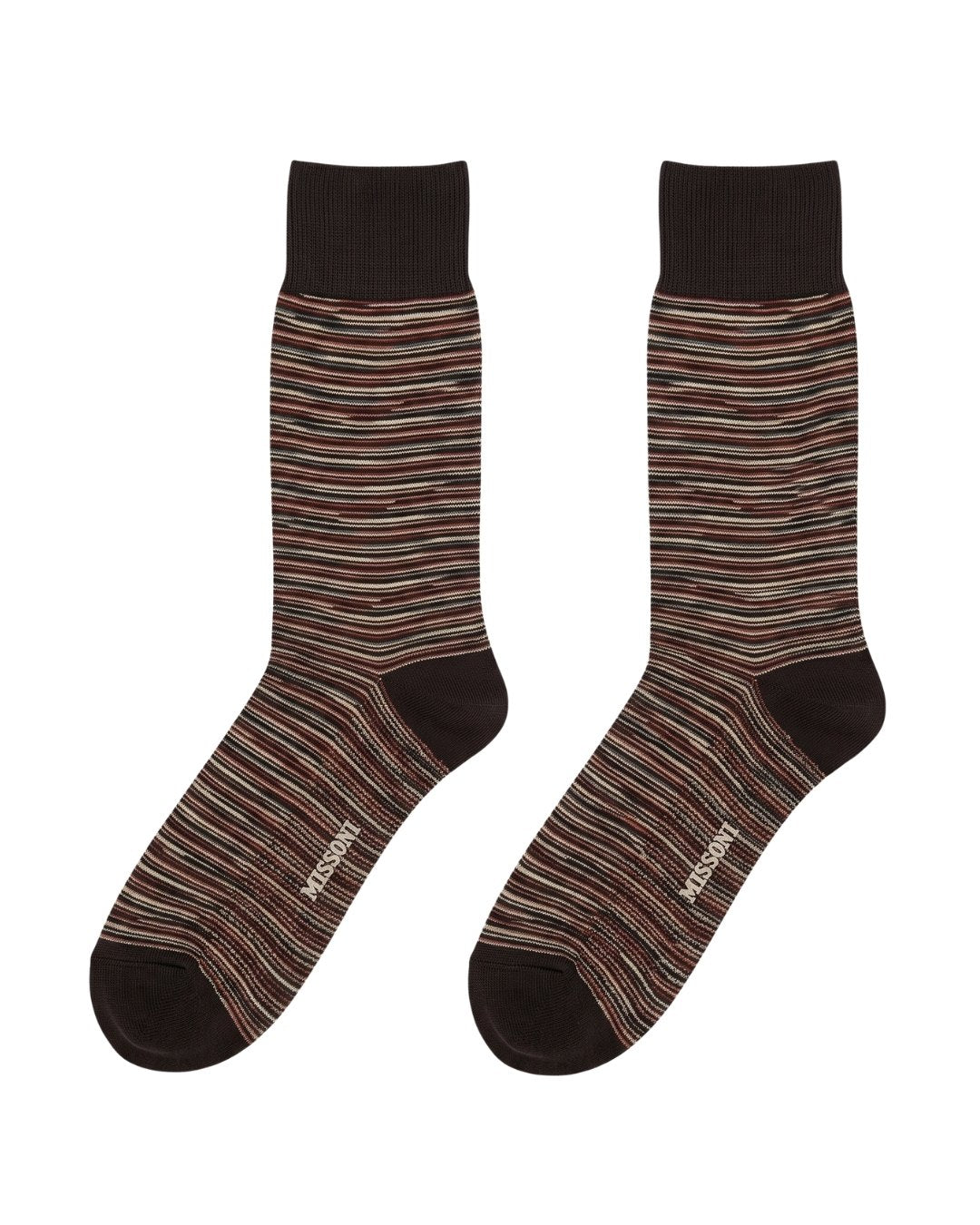 Missoni Missoni Chocolate Mens Melange Stripe Crew Socks-