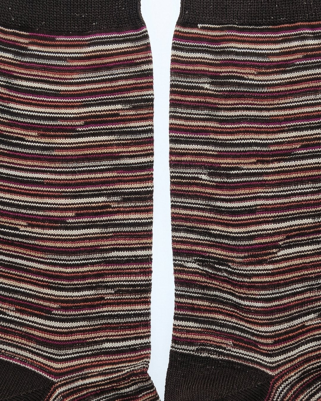 Missoni Missoni Chocolate Mens Melange Stripe Crew Socks-