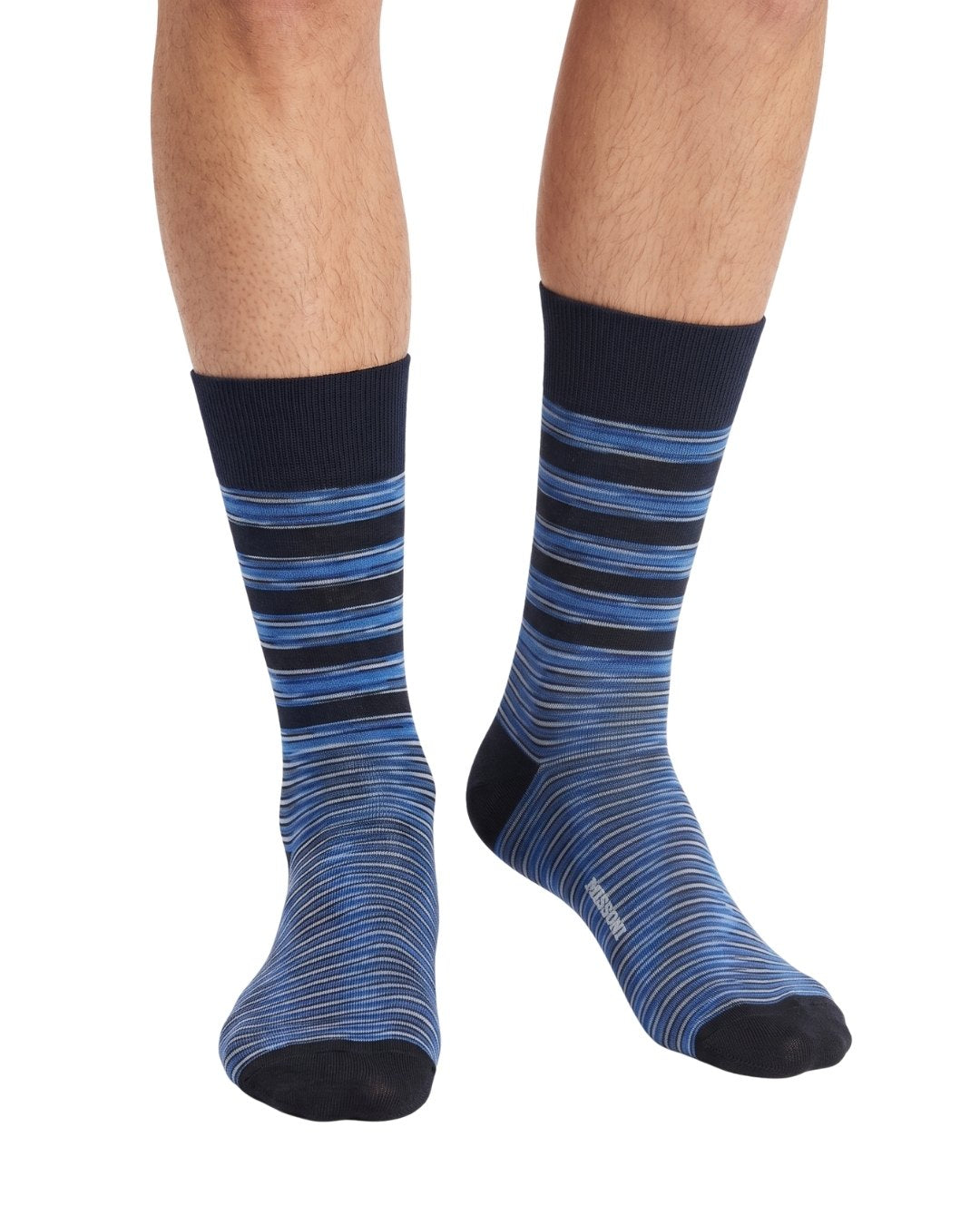 Missoni Missoni Blue  Mens Melange Stripe Crew Socks-M