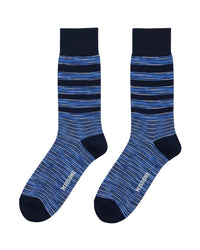 Missoni Missoni Blue  Mens Melange Stripe Crew Socks-M