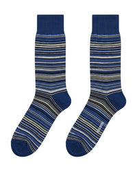 Missoni Missoni Bright Blue Mens Stripe Crew Socks-