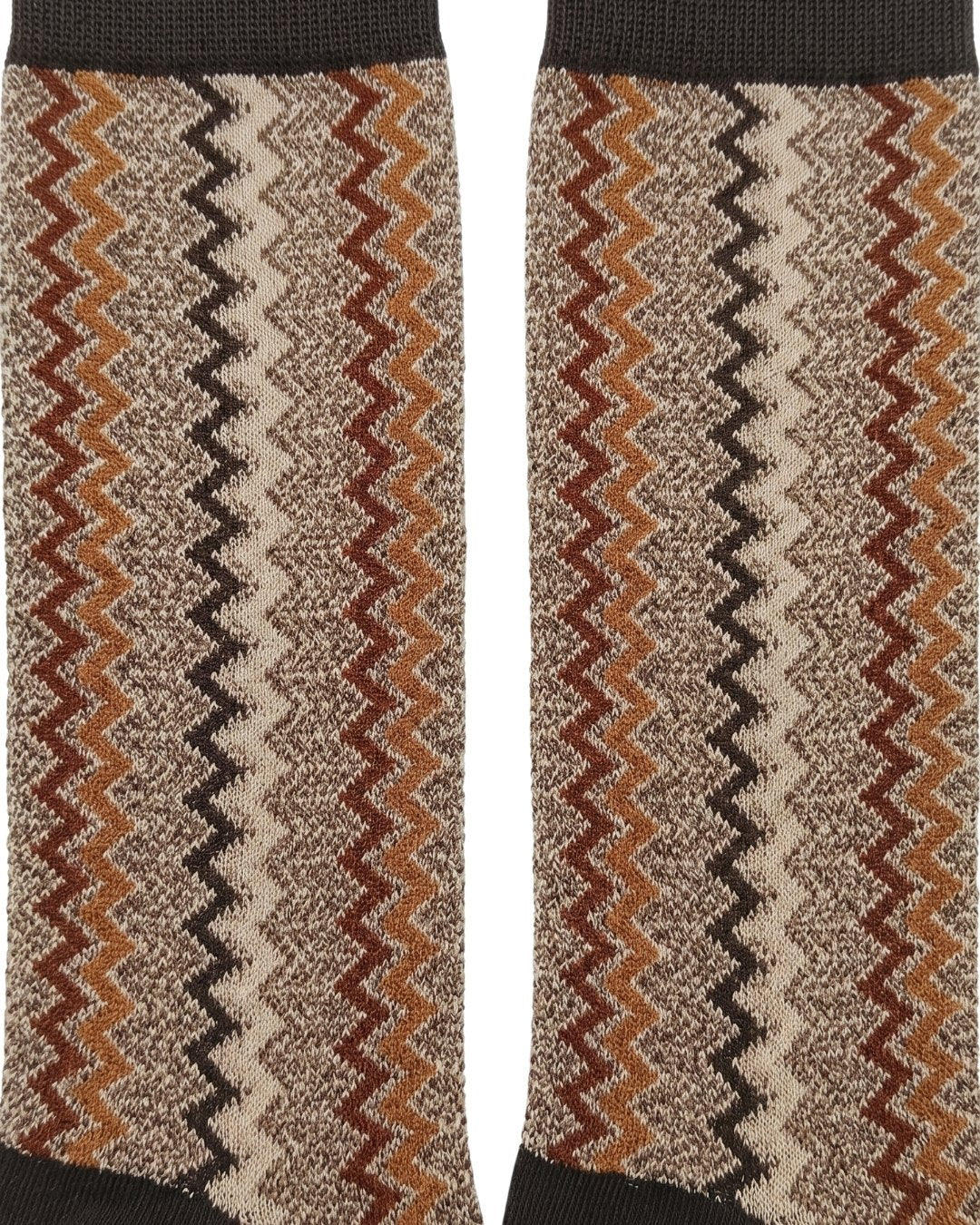 Missoni Missoni Beige Multicolor Mens Melange Zigzag Crew Socks-