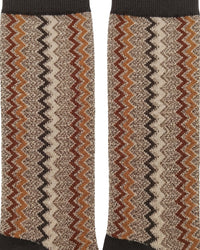 Missoni Missoni Beige Multicolor Mens Melange Zigzag Crew Socks-