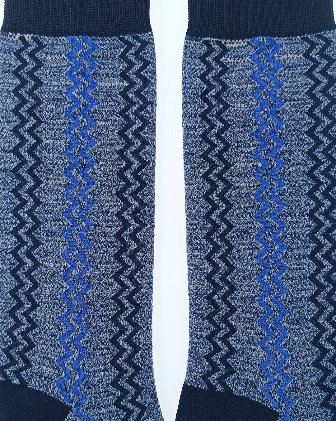 Missoni Missoni Blue Mens Melange Zigzag Crew Socks-