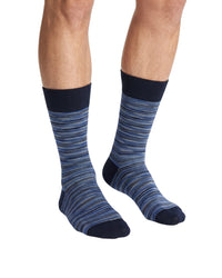 Missoni Missoni Dark Navy Mens Melange Stripe Crew Socks-