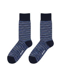 Missoni Missoni Dark Navy Mens Melange Stripe Crew Socks-