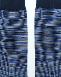 Missoni Missoni Dark Navy Mens Melange Stripe Crew Socks-