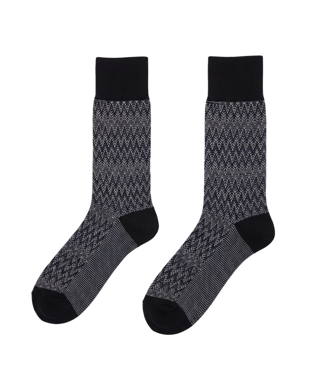 Missoni Missoni Charcoal  Mens Chevron Melange Crew Socks-