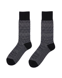 Missoni Missoni Charcoal  Mens Chevron Melange Crew Socks-