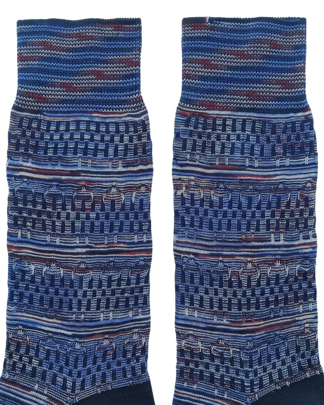 Missoni Missoni Blue Mens Textured Melange Crew Socks-