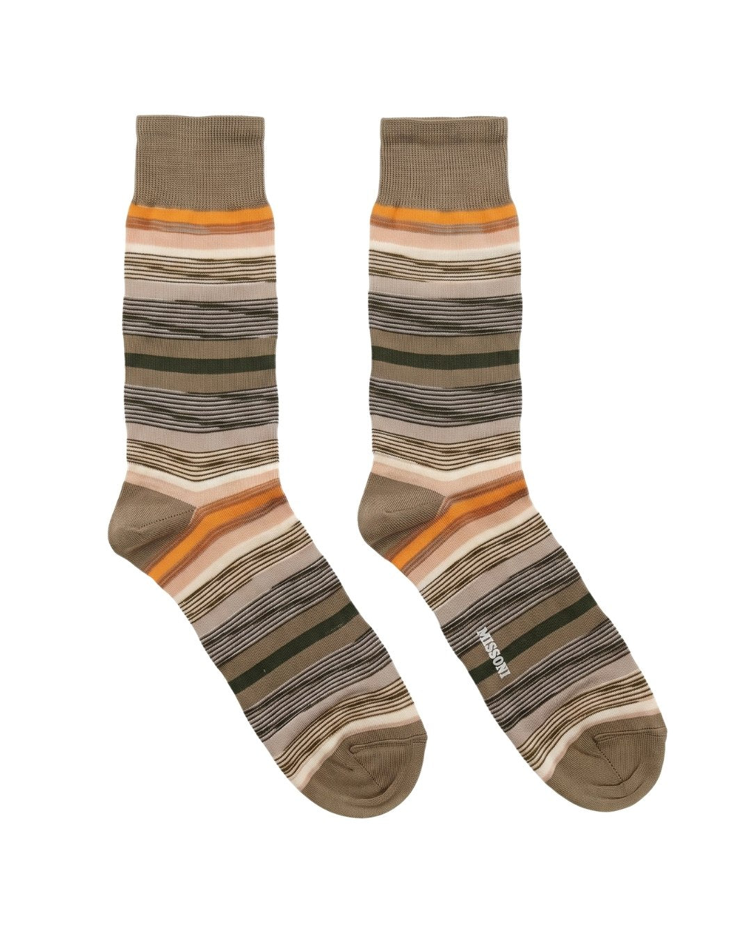 Missoni Missoni Beige  Mens Classic Stripe Crew Socks-
