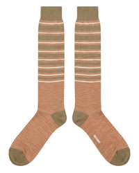 Missoni Missoni Camel Mens Pinstripe Knee High Dress Socks-