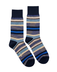 Missoni Missoni Blue Navy Mens Classic Stripe Crew Socks-