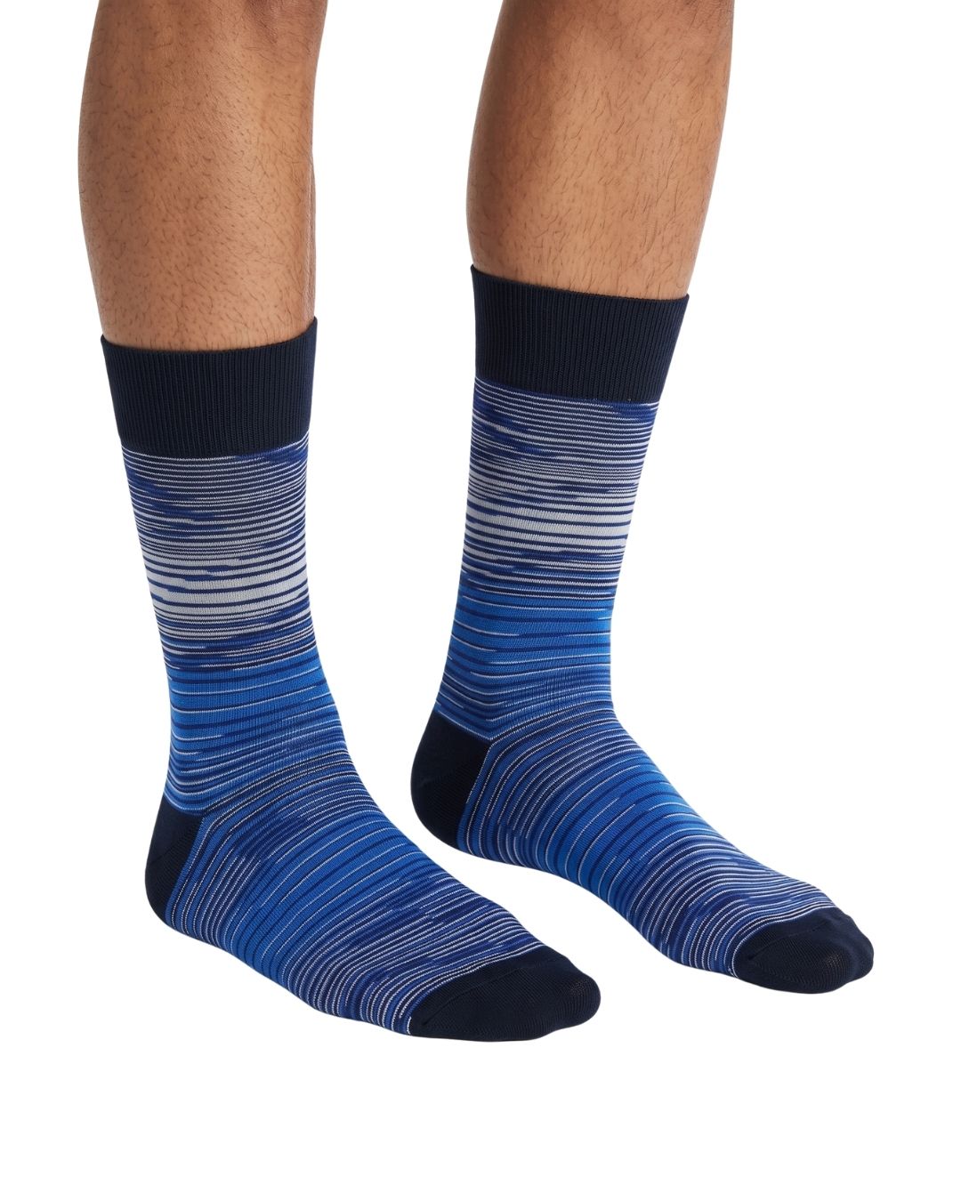 Missoni Missoni Bright Blue Mens Pimstripe Crew Socks-L