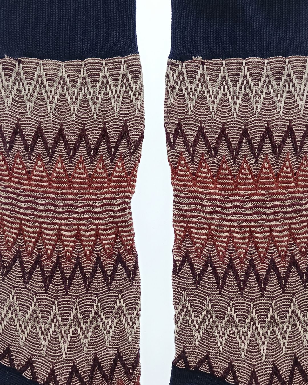 Missoni Missoni Navy Red Mens Melange Chevron Crew Socks-M