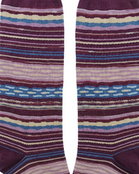 Missoni Missoni Deep Purple Mens Classic Stripe Crew Socks-M