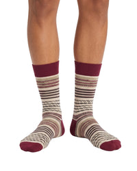 Missoni Missoni Beige Magenta Mens Textured Stripe Crew Socks-M