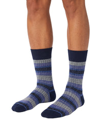 Missoni Missoni Lilac Navy Mens Pattern Crew Socks-M