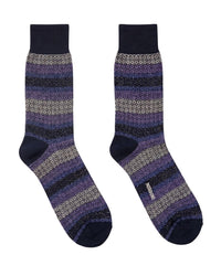 Missoni Missoni Lilac Navy Mens Pattern Crew Socks-M