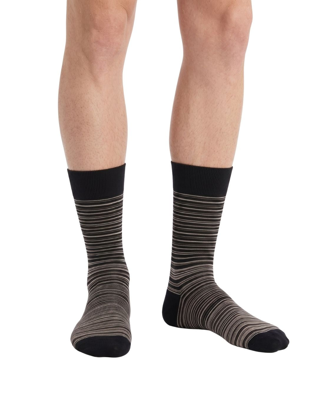 Missoni Missoni Black Beige Mens Classic Stripe Crew Socks-M