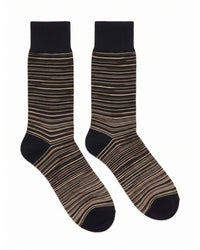 Missoni Missoni Black Beige Mens Classic Stripe Crew Socks-M