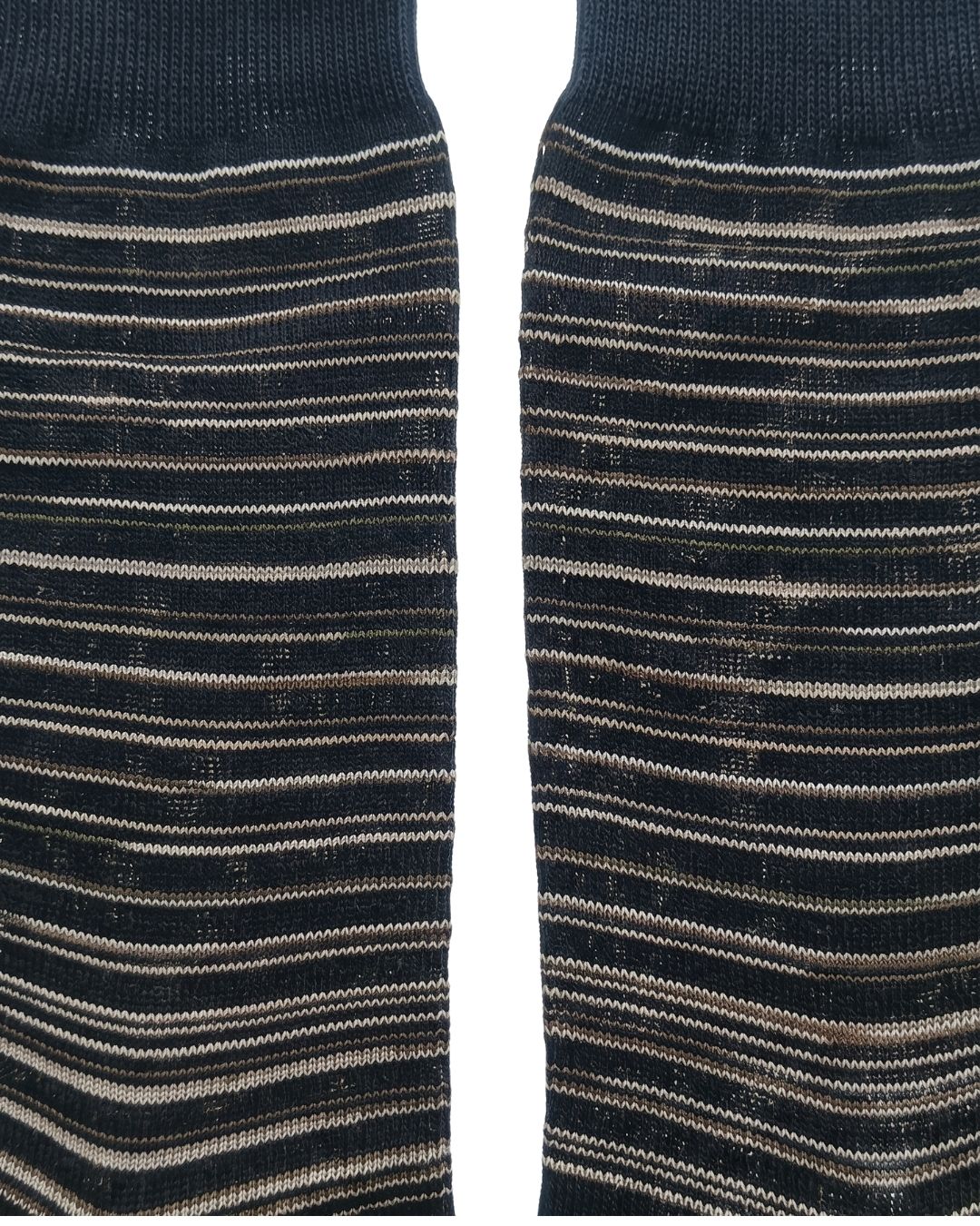 Missoni Missoni Black Beige Mens Classic Stripe Crew Socks-M