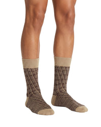 Missoni Missoni Beige Burgundy Mens Melange Textured Crew Socks-M