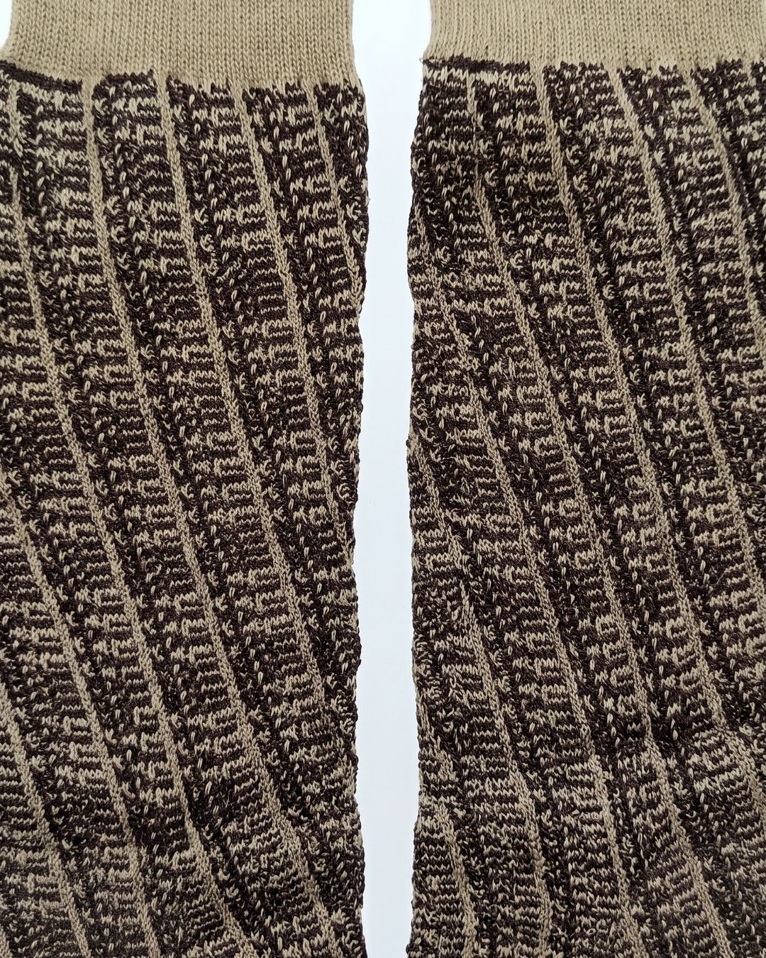 Missoni Missoni Beige Burgundy Mens Melange Textured Crew Socks-M