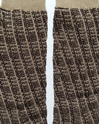 Missoni Missoni Beige Burgundy Mens Melange Textured Crew Socks-M