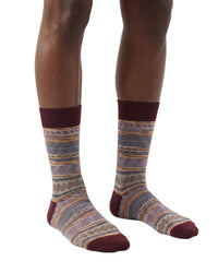 Missoni Missoni Beige Burgundy Mens Pattern Crew Socks-M