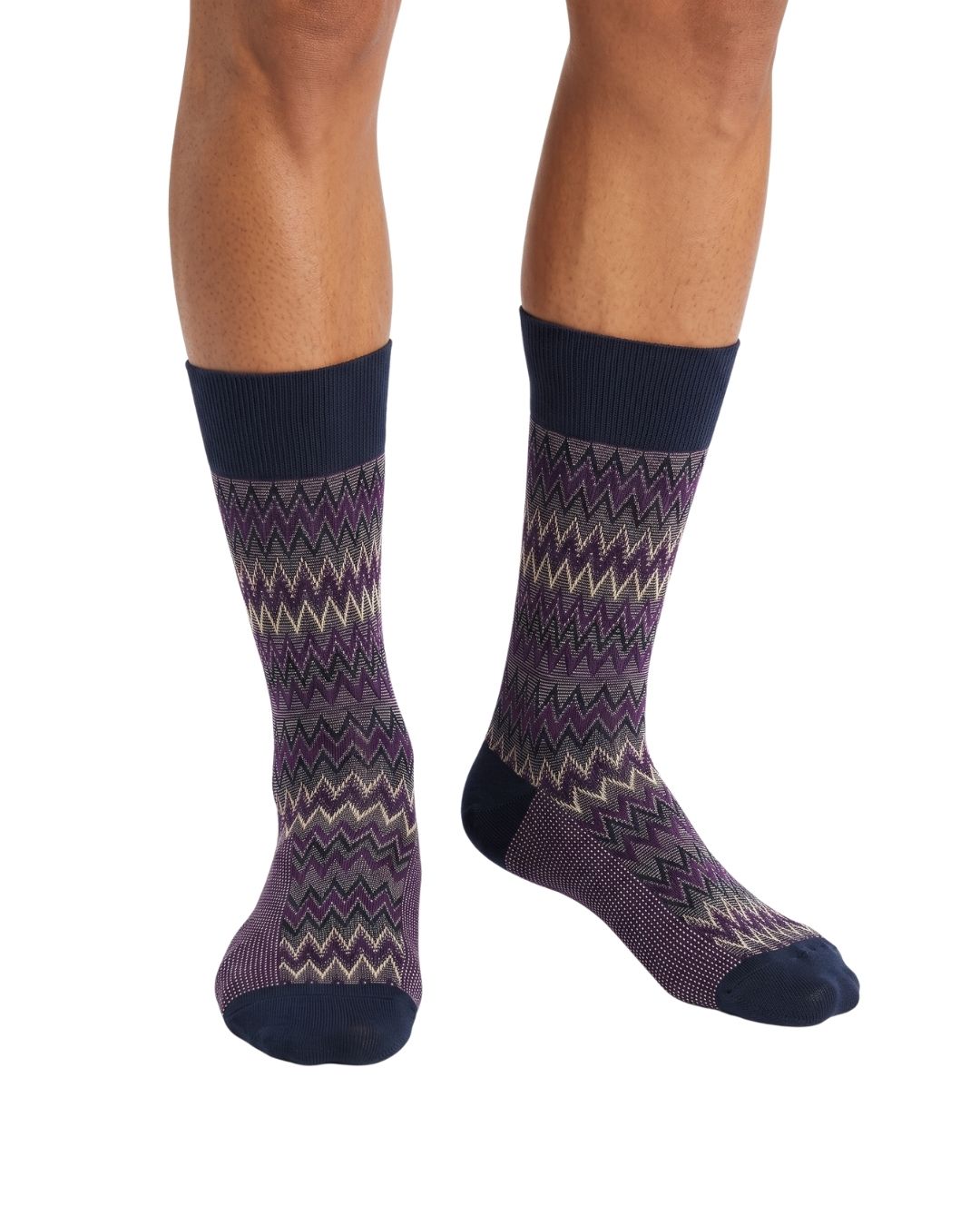 Missoni Missoni Purple Mens Chevron Texture Crew Socks-M