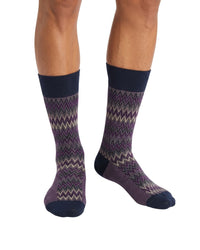 Missoni Missoni Purple Mens Chevron Texture Crew Socks-M