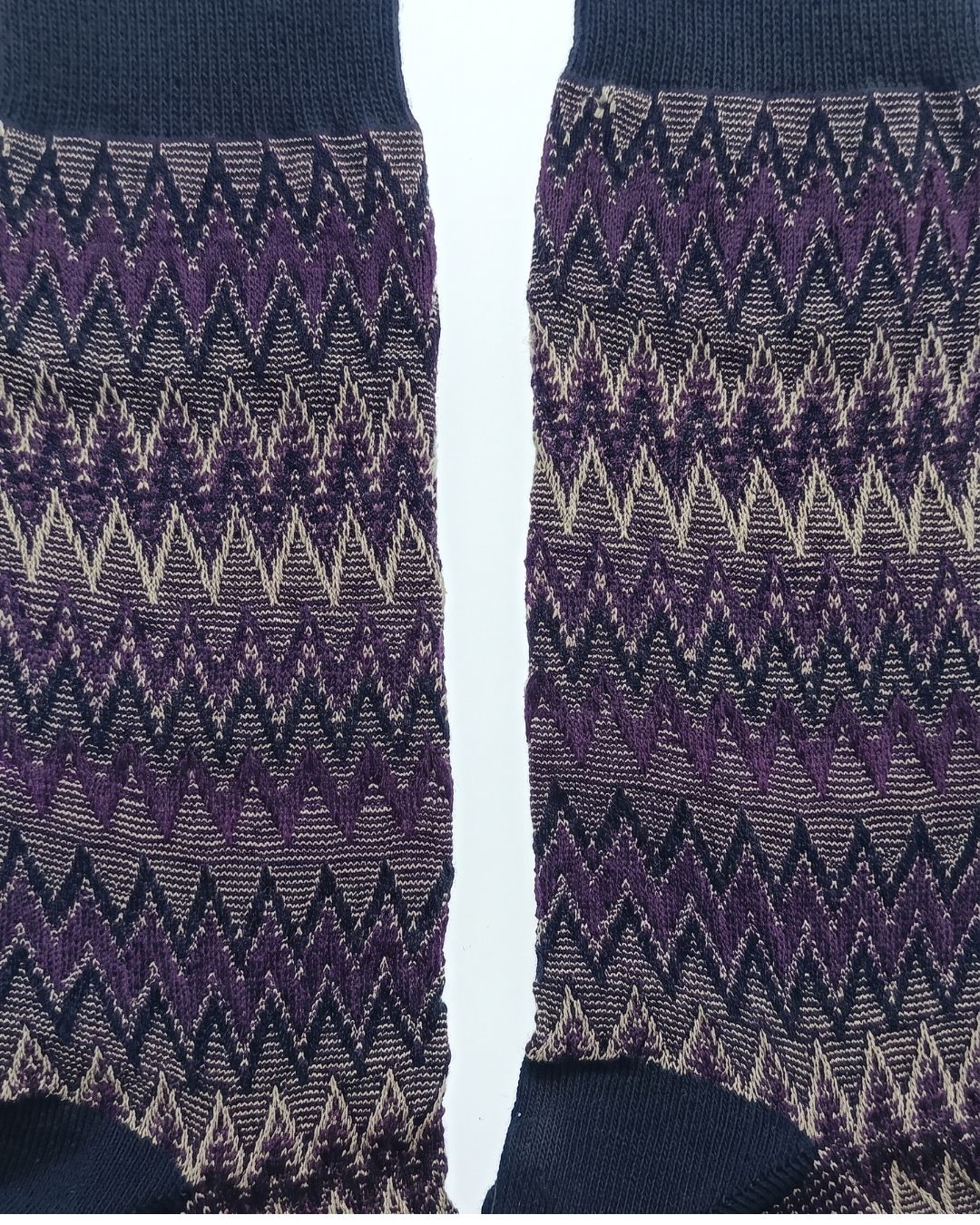 Missoni Missoni Purple Mens Chevron Texture Crew Socks-M