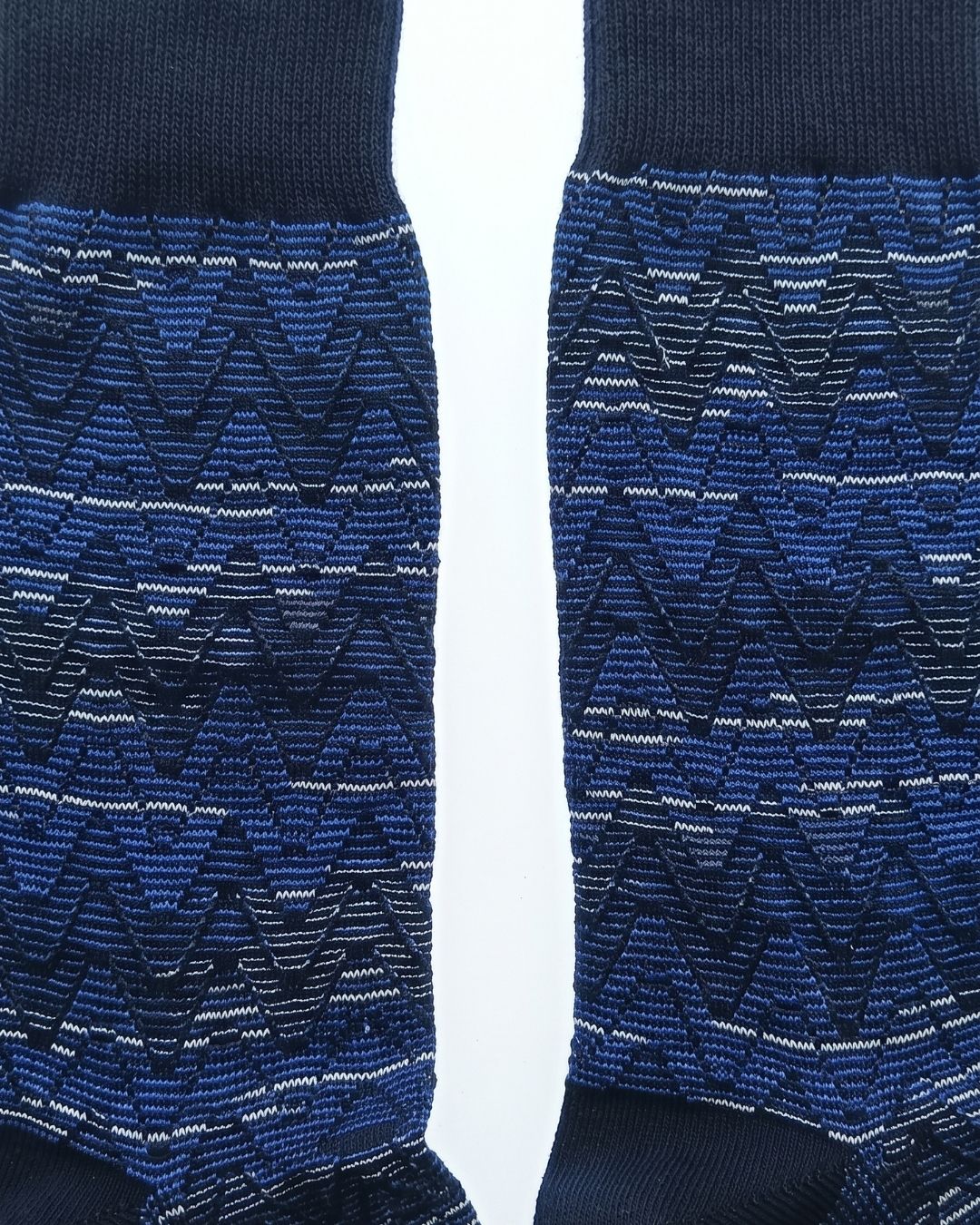 Missoni Missoni Dark Blue Mens Chevron Texture Crew Socks-M