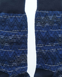 Missoni Missoni Dark Blue Mens Chevron Texture Crew Socks-M