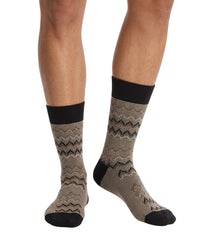 Missoni Missoni Black Beige Mens Chevron Texture Crew Socks-M