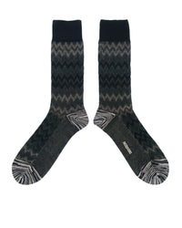 Missoni Missoni Charcoal  Mens Melange Chevron Crew Socks-M