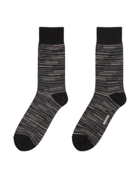 Missoni Missoni Black/Grey Mens Stripe Crew Socks-M