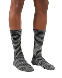 Missoni Missoni White Black Mens Textured Stripe Crew Socks -S