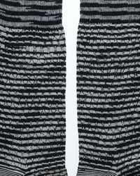 Missoni Missoni White Black Mens Textured Stripe Crew Socks -S