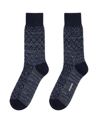Missoni Missoni Charcoal  Mens Classic Chevron Crew Socks-S
