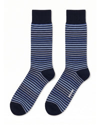 Missoni Missoni Deep Blue Mens Classic Stripe Crew Socks-