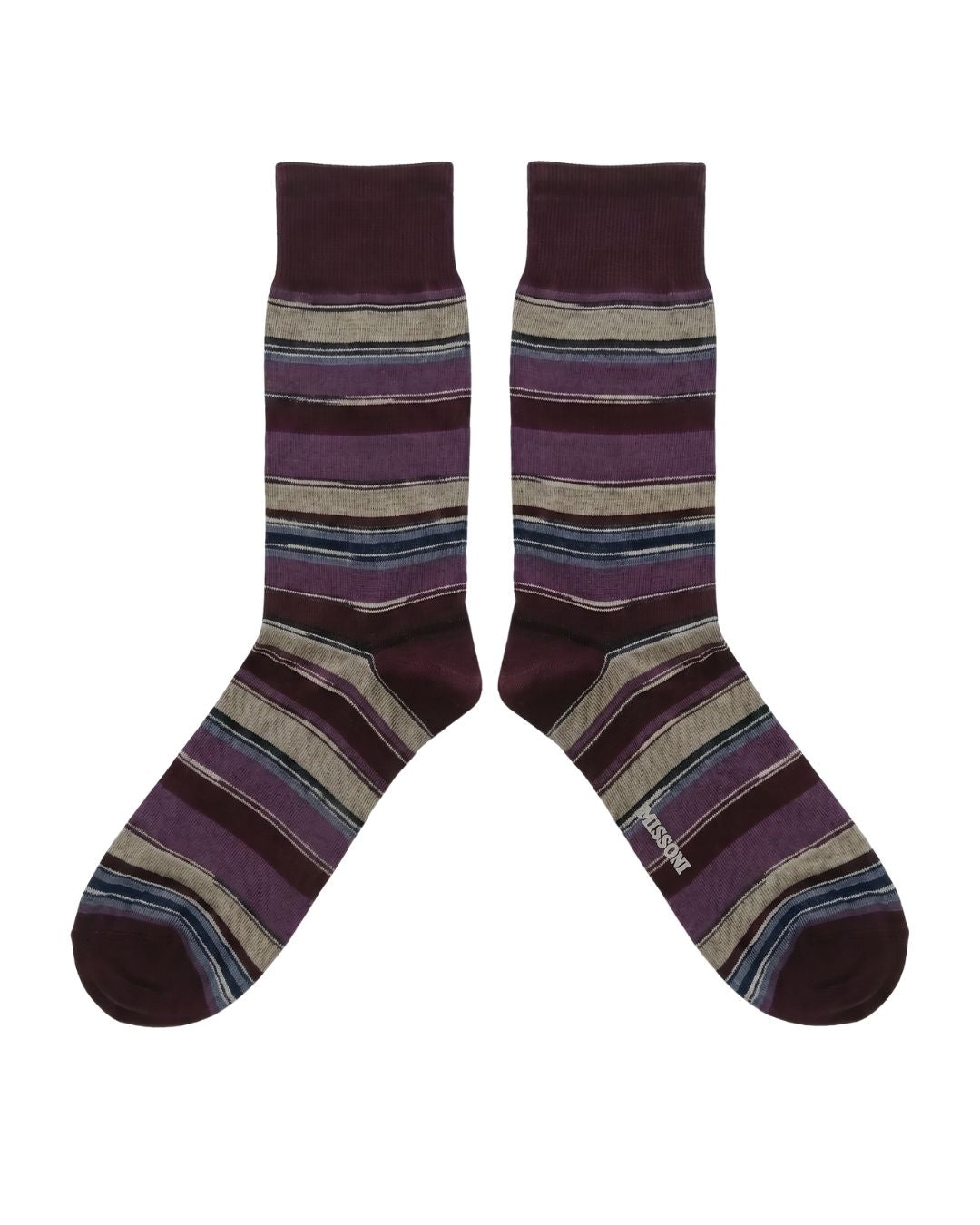 Missoni Missoni Plum Mens Stripe Crew Socks-