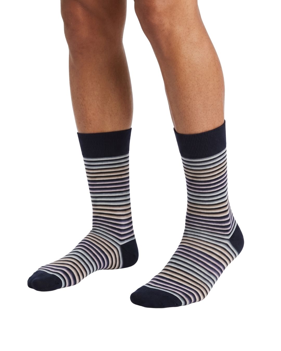 Missoni Missoni Black Multi Mens Stripe Crew Socks-