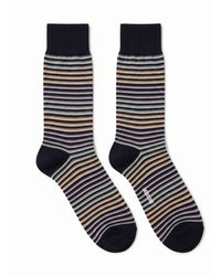 Missoni Missoni Black Multi Mens Stripe Crew Socks-