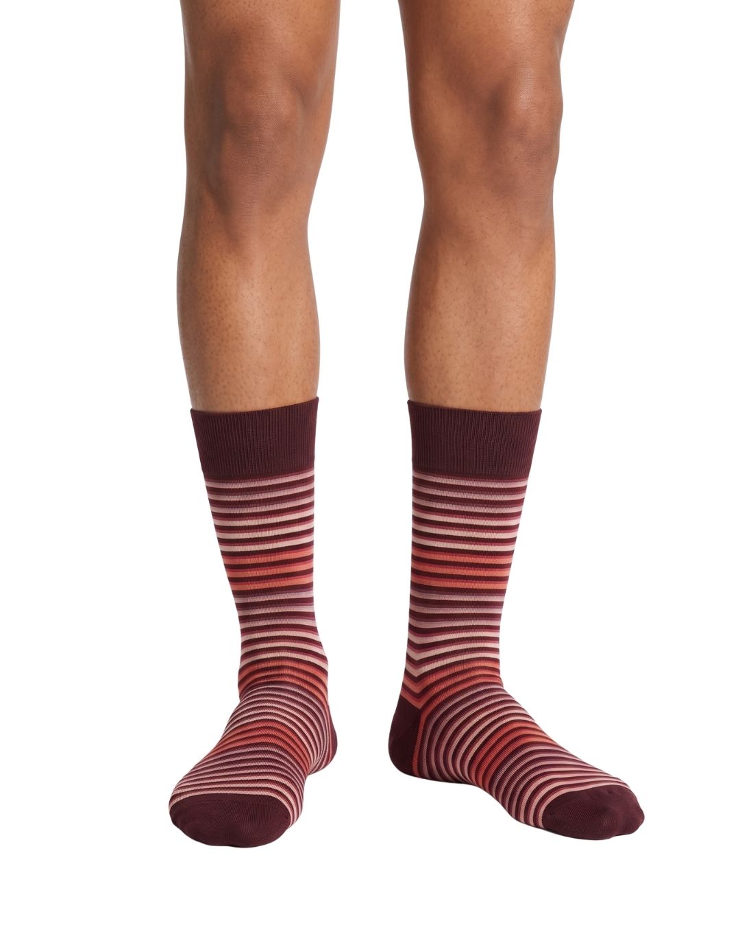 Missoni Missoni Pink Plum Mens Stripe Crew Socks-