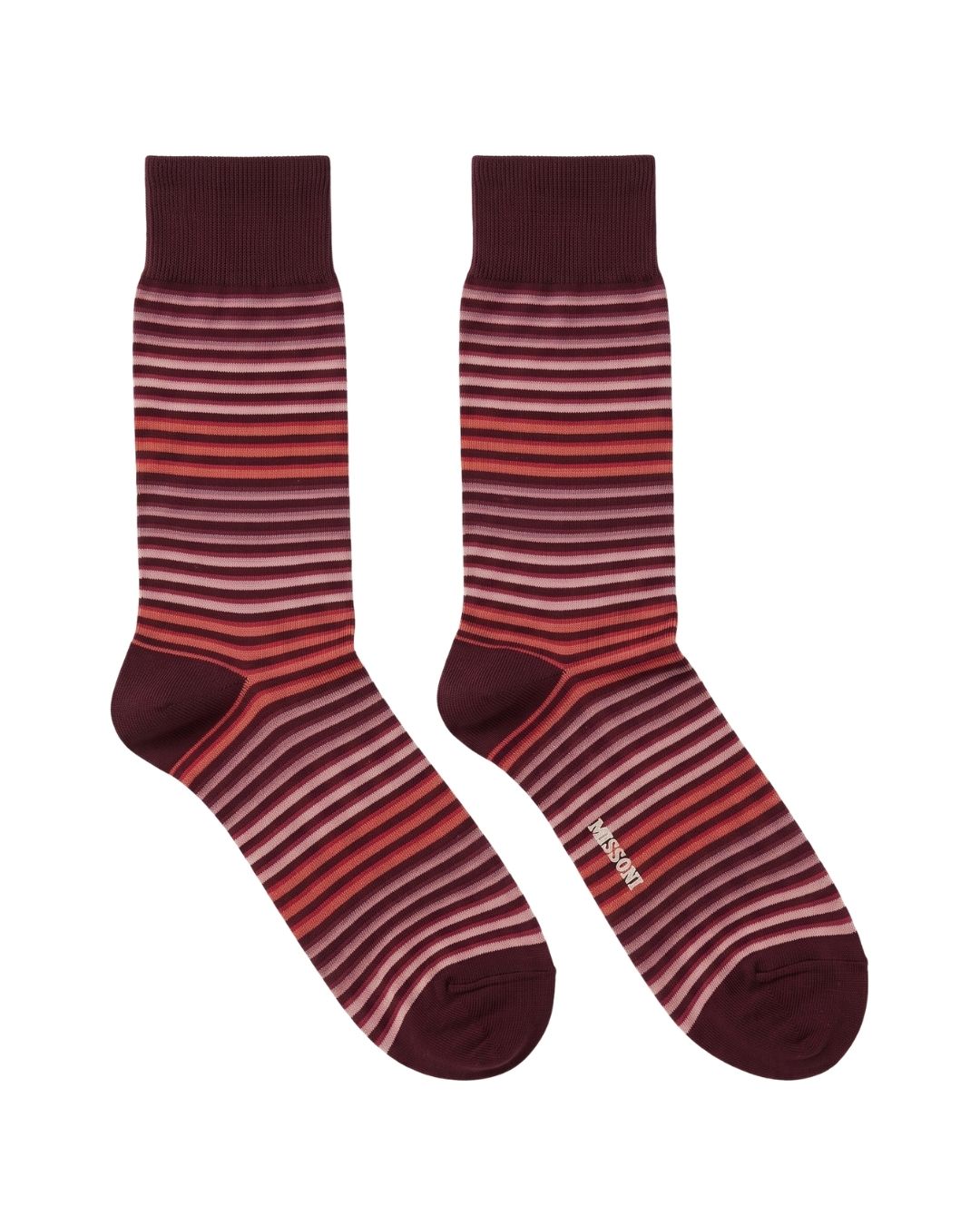 Missoni Missoni Pink Plum Mens Stripe Crew Socks-