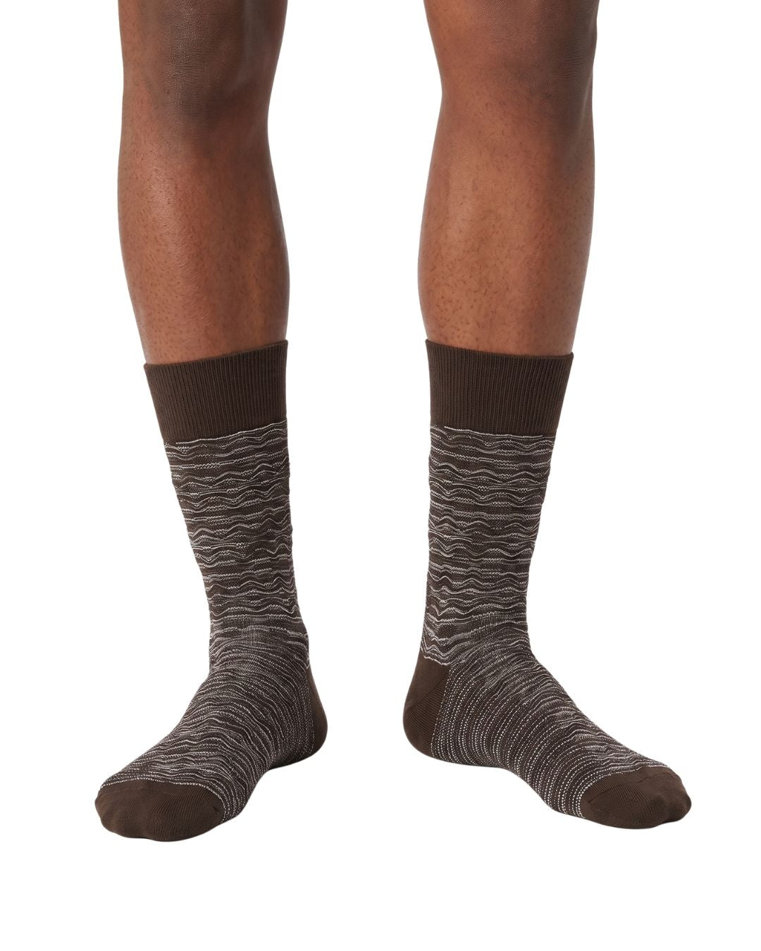 Missoni Missoni Espresso  Mens Textured Melange Crew Socks-