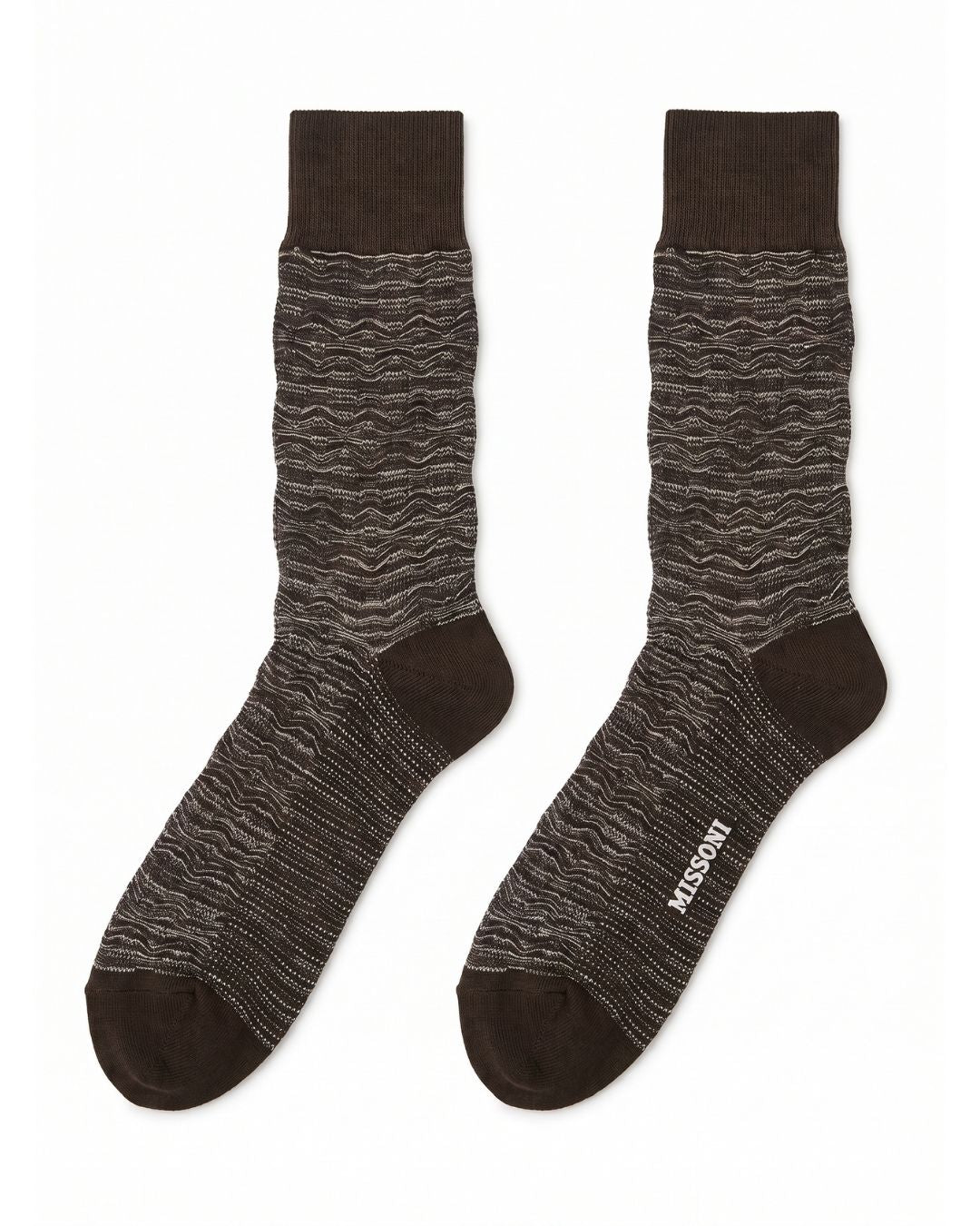 Missoni Missoni Espresso  Mens Textured Melange Crew Socks-